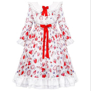 Girls Princess Winter Print Lolita Wedding Teenage Christmas Dress - MomyMall