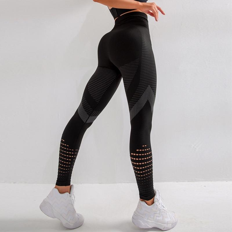 High Waist Seamless Hollow Out Gym Fitness Leggings