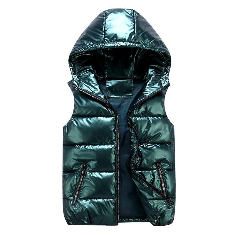 Plus Size High Shine Hodded Puffer Vest