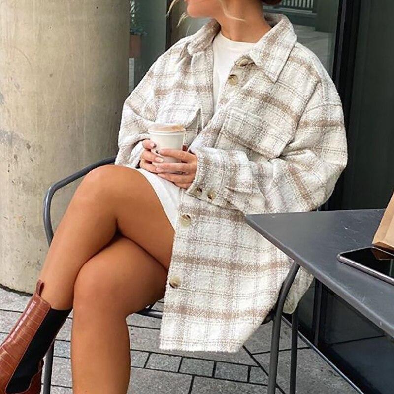 Plaid Oversized Tweed Shacket