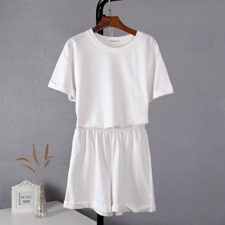 Short Sleeve T-Shirt & High Waist Short Basic Loungewear Co-Ord