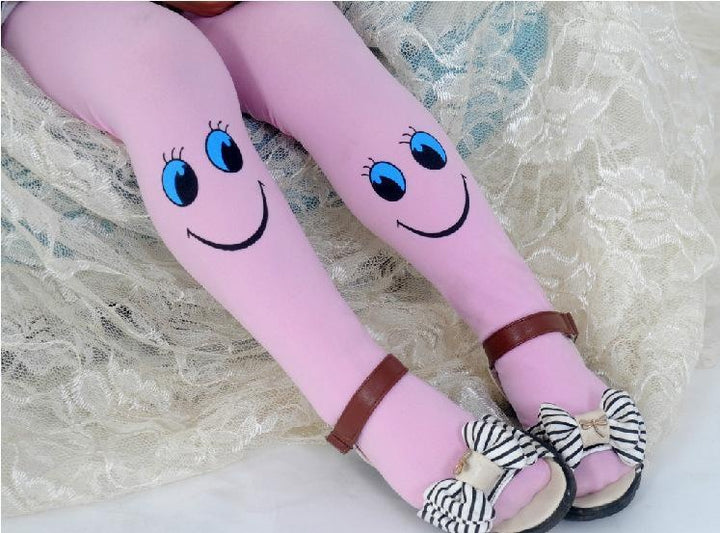 Kids Girls Cartoon Smiley Sock Dance Tights Pantyhose Stocking - MomyMall