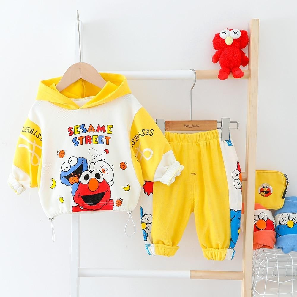 Baby Boy Cartoon Hooded Tracksuit Sports Outfits 2 Pcs - MomyMall