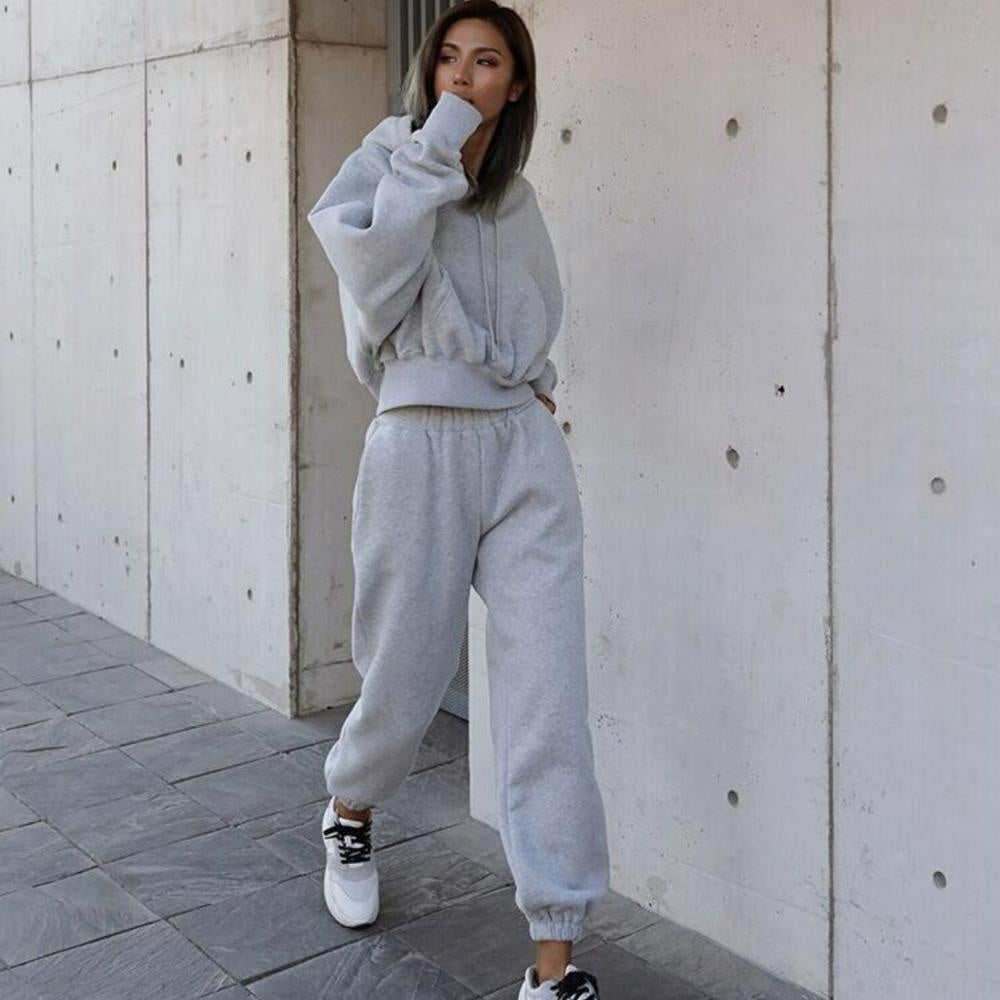 Basic Oversized Hoodie & Jogger Tracksuit Set