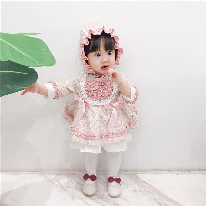 Baby Girl Lolita Floral Princess Birthday Christening Party Frock Boutique 2 Pcs - MomyMall