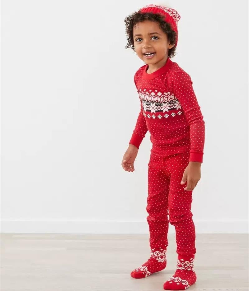 Family Matching Christmas Family Look Print Home Pajamas - MomyMall