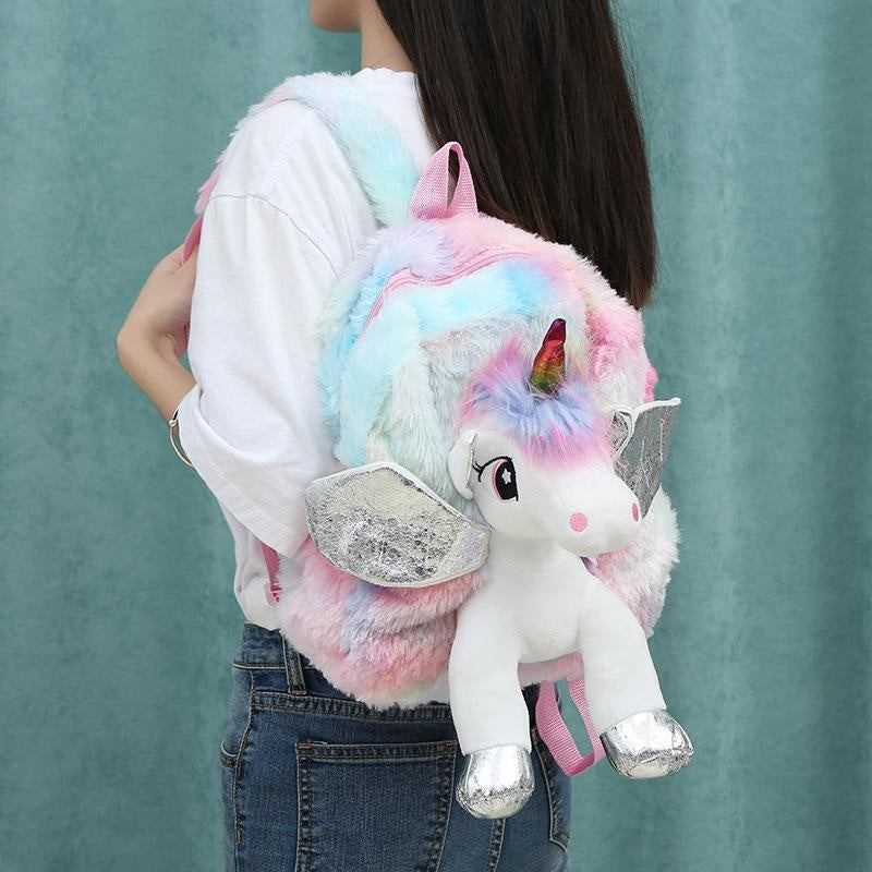 Girl Unicorn Bag 3D Zipper Toy Doll Backpack For Kidergarten - MomyMall