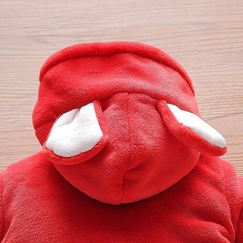 Baby Animal Fleece Hooded Jumpsuit - MomyMall