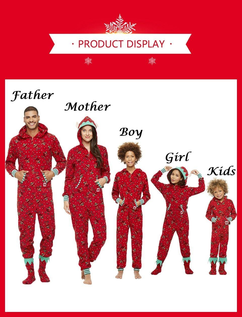 Christmas Family Matching Outfits Father Son Mother Daughter Romper Family Look Jumpsuit Pajamas - MomyMall