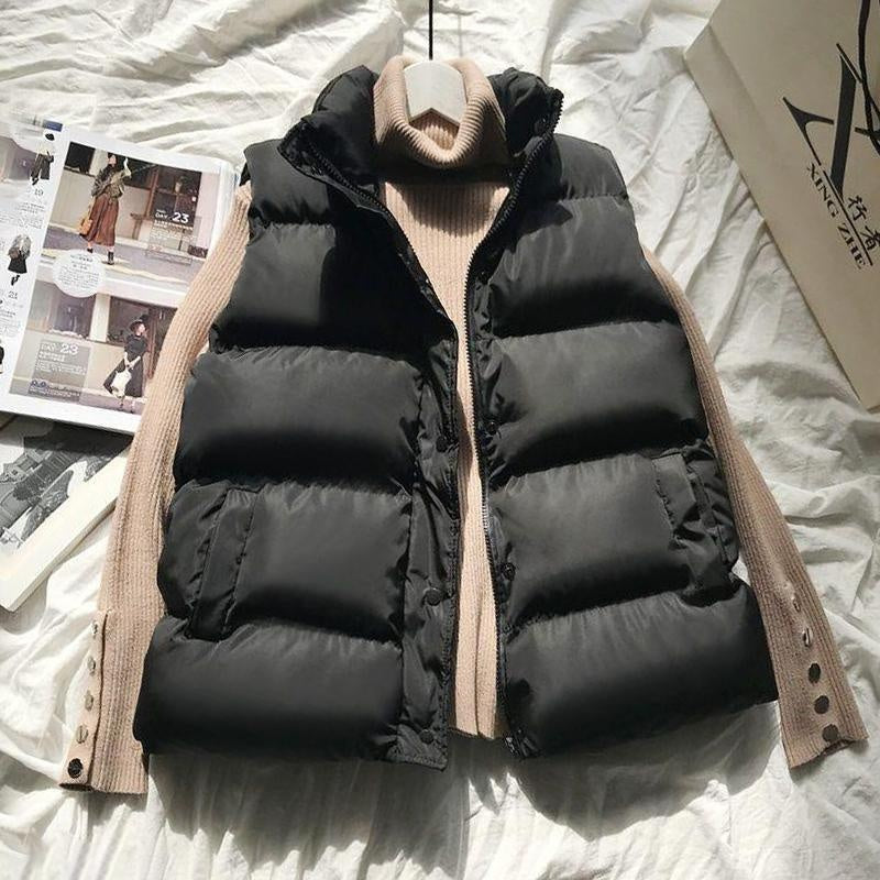 Oversized Padded Gilet - Zip Up Sleeveless Body Warmer