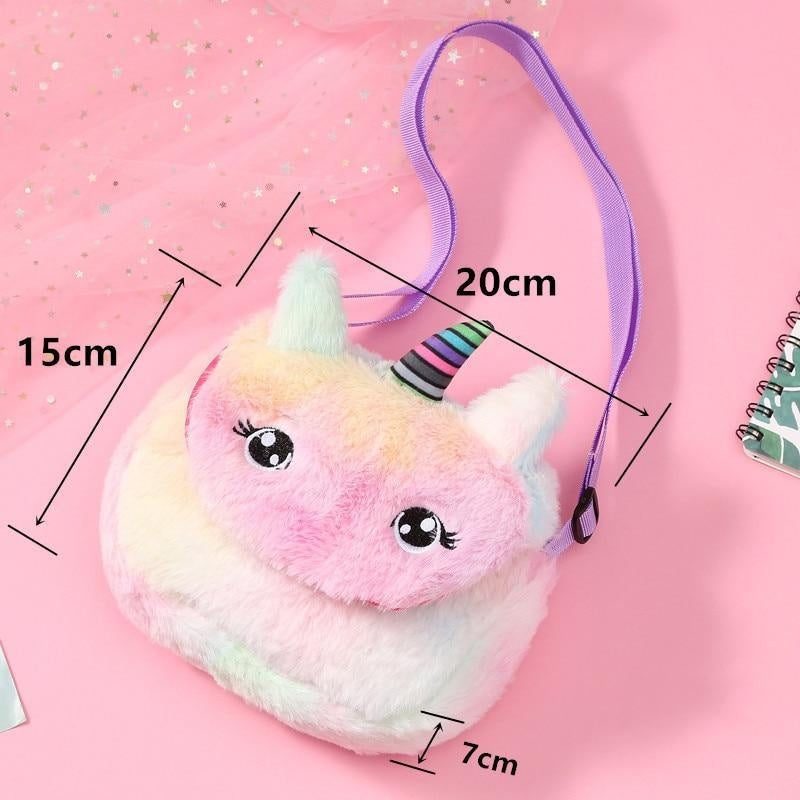 Kids New Cartoon Style Unicorn's Plush Shoulder Bag