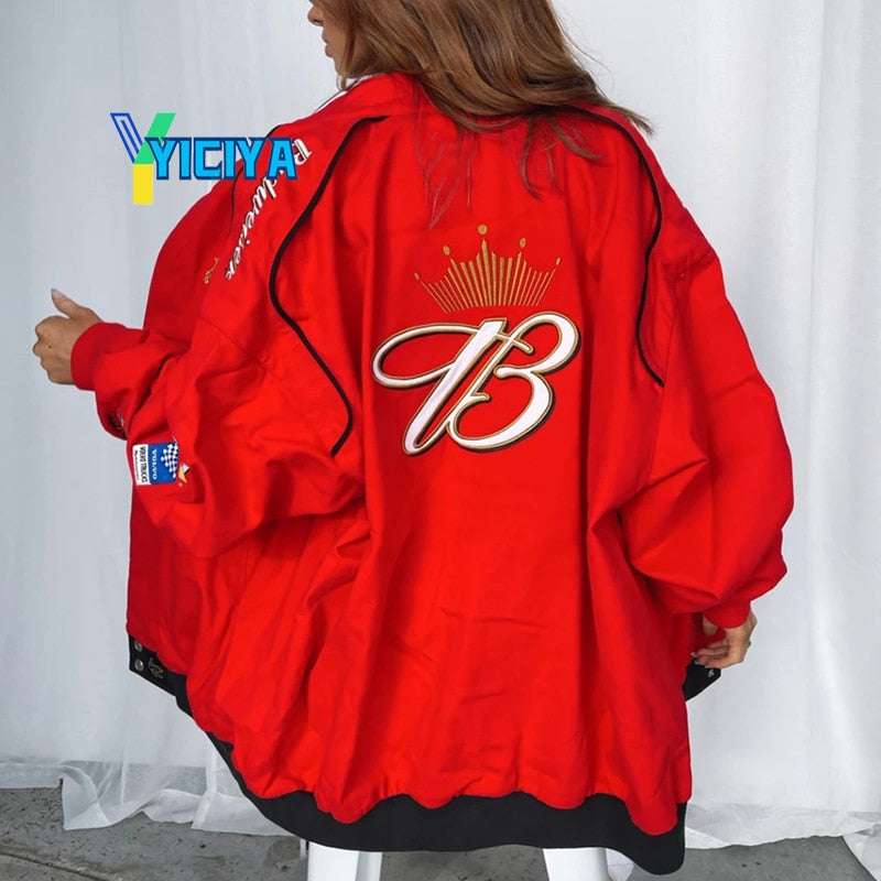 Red Bomber Jacket Women