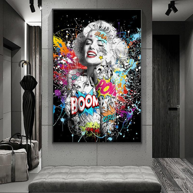 Marilyn Monroe Graffiti Canvas Print - MomyMall