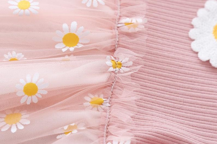 Girls Autumn Veil Printed Baby Wear Princess Dress - MomyMall