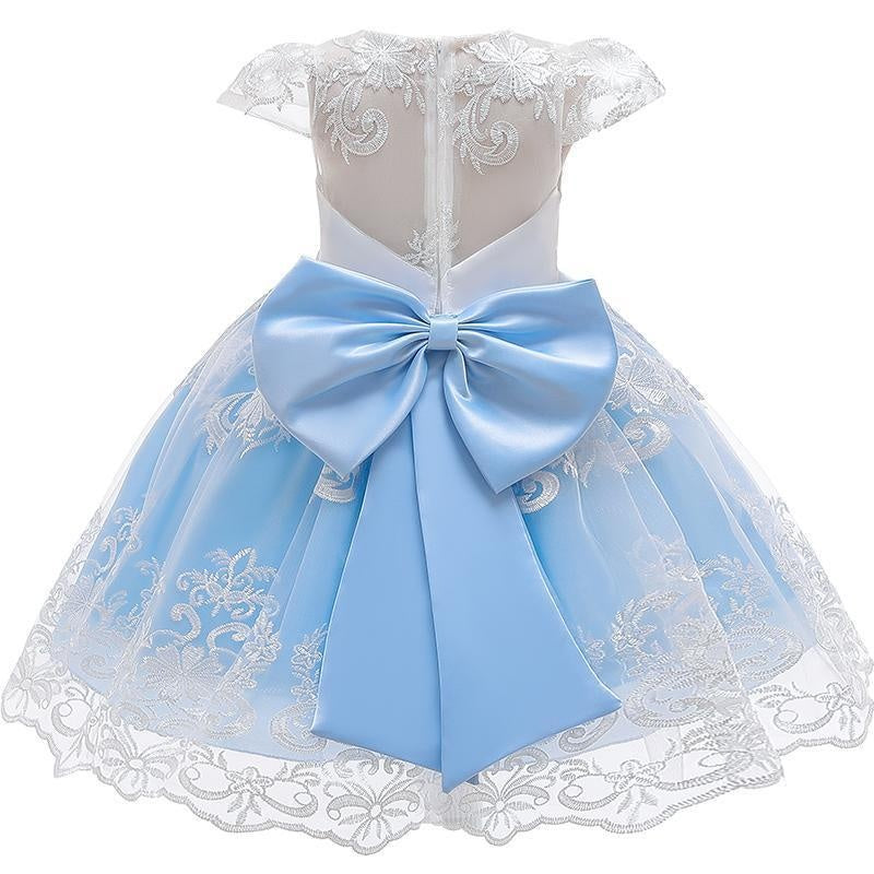 Girl Embroidery Unicorn Big Bow Princess Wedding Party Dresses - MomyMall