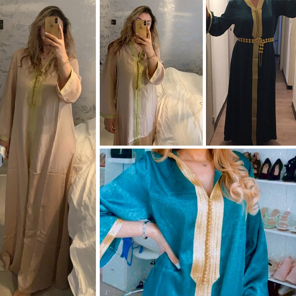 Moroccan Kaftan Hooded Robe - MomyMall