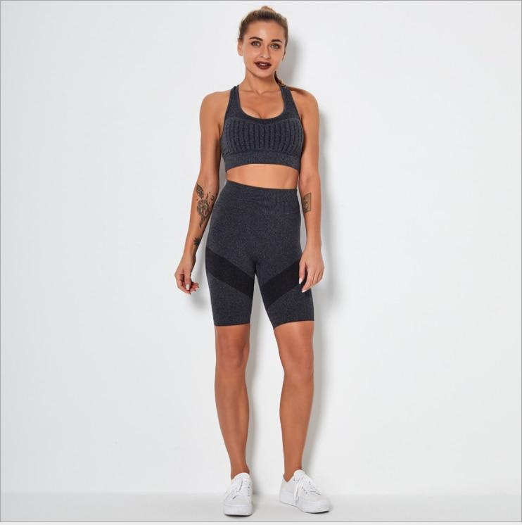 High Waist Seamless Activewear Crop Top Set