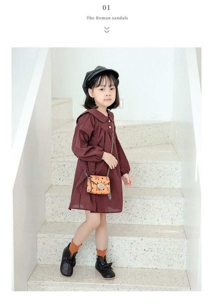 Kids Short Boots Casual Autumn PU Leather Fashion Girls Martin Shoes