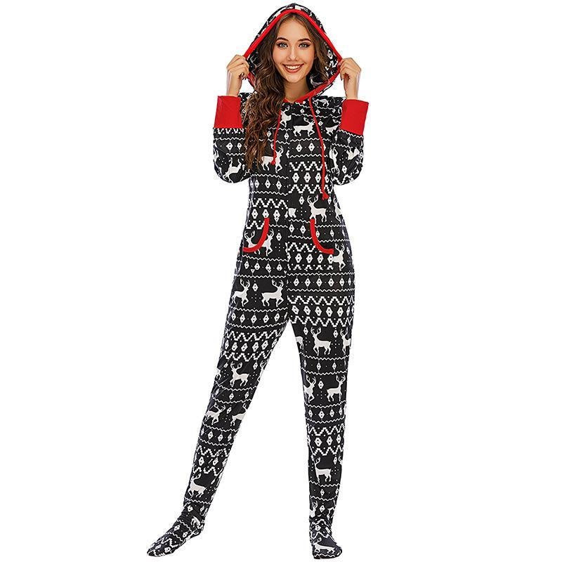 Family Matching Christmas Deer Pajamas Jumpsuits Set Family Look - MomyMall