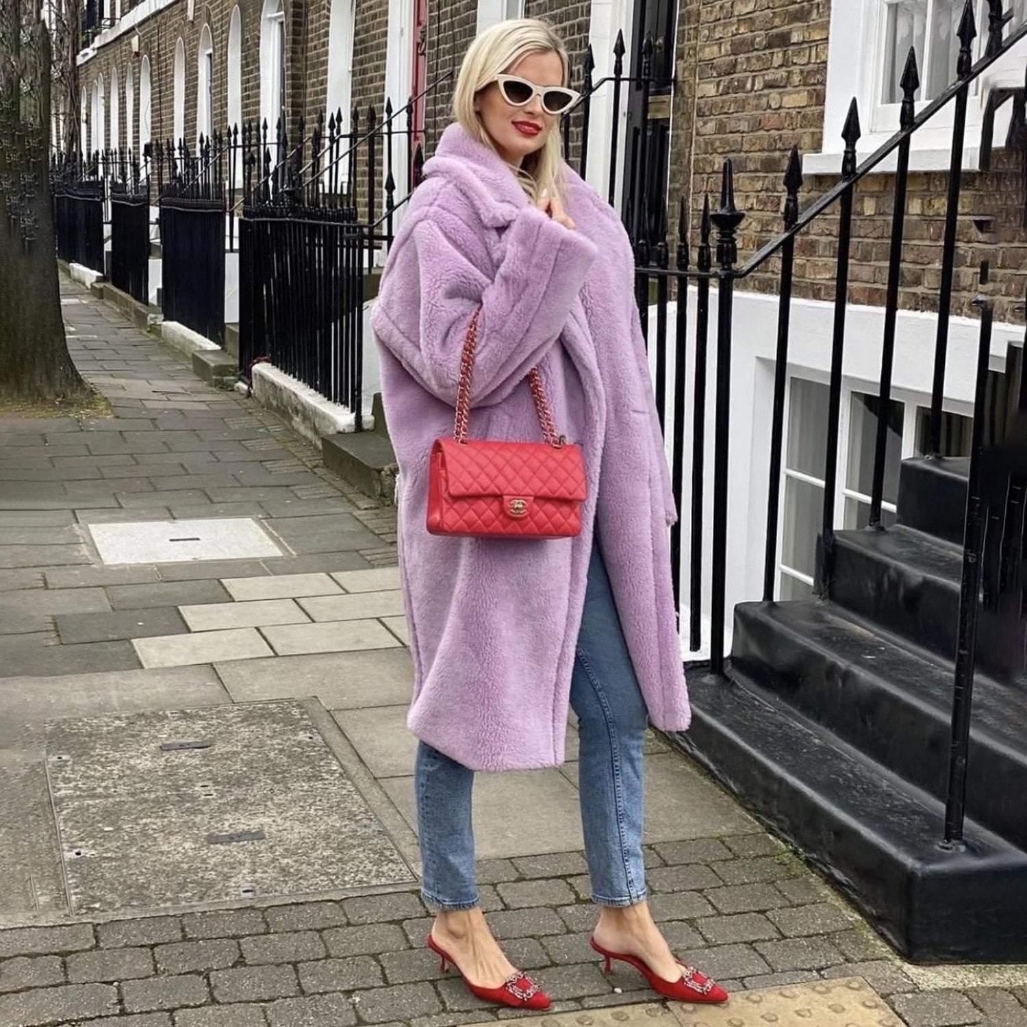 Oversized Long Faux Fur Teddy Coat