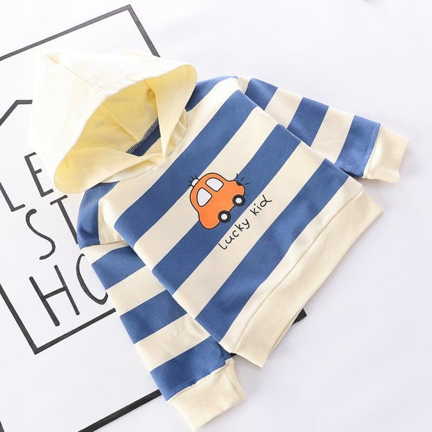 Baby Boys Cloth Stripe Casual Hooded 2Pcs/sets - MomyMall