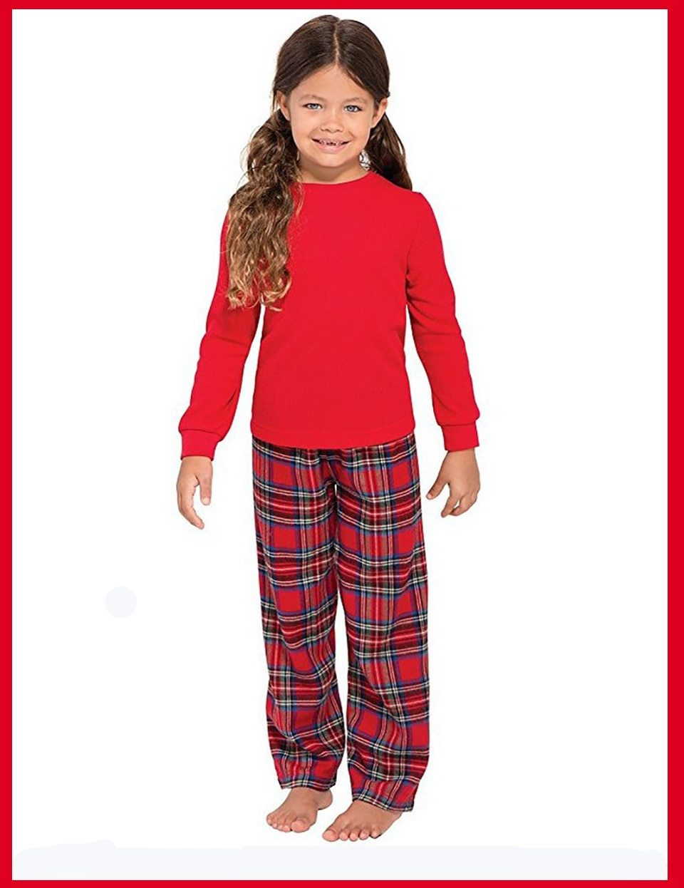 Christmas Family Matching Pajamas Red Nightwear Family Look Outfits - MomyMall