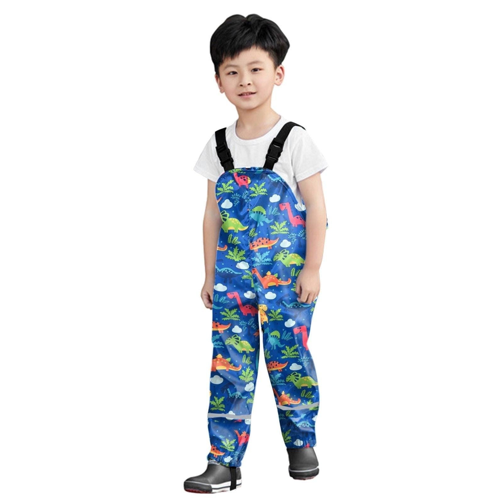 Boys Girls Rain Waterproof Jumpsuit Sport Bib Overalls Pants - MomyMall