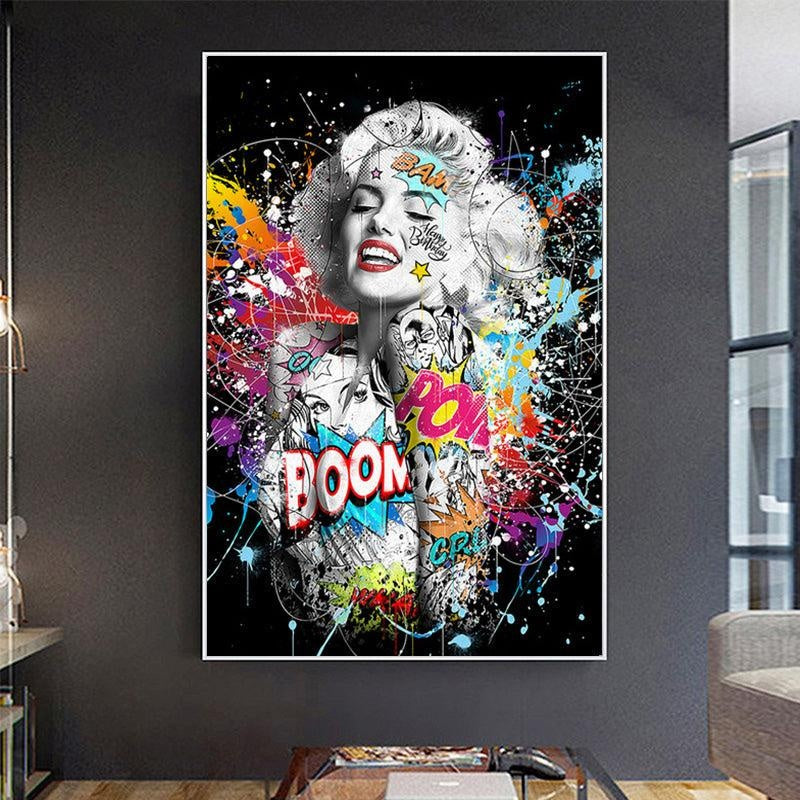 Marilyn Monroe Graffiti Canvas Print - MomyMall