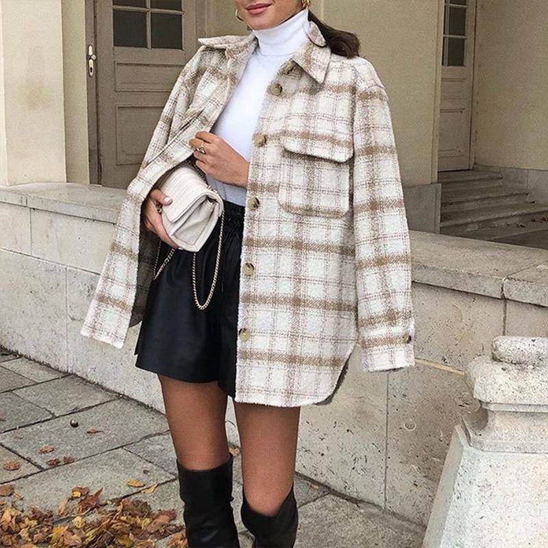 Plaid Oversized Tweed Shacket