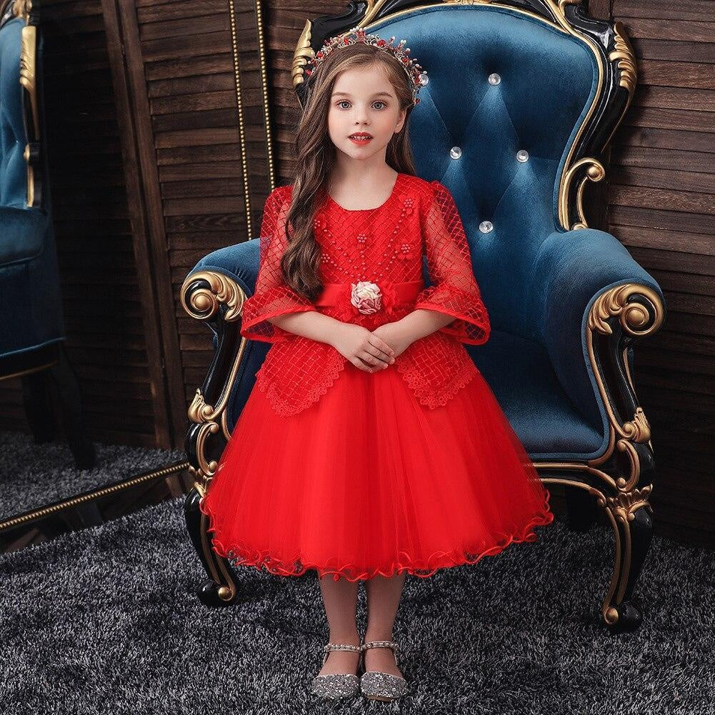 Kids Flower Girl Dress Evening Princess Party Wedding Dresses 3-12 Years - MomyMall