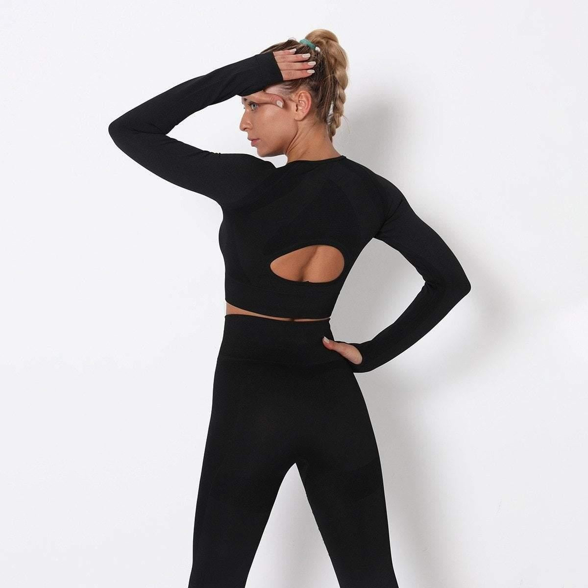 Long Sleeve Seamless Quick Dry Gym Crop Top