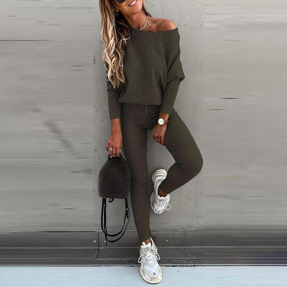 Long Sleeve Rib Knit Basic Co-Ord