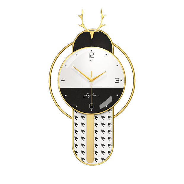 High Quality Home Decor Metal Deer Wall Clock - Fashion Modern Wall Clocks - MomyMall 34*60cm / Gold