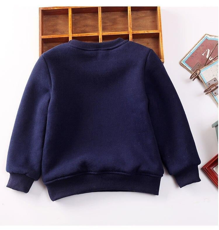 Girl Boys Clothing Cartoon Elk Plus Velvet Sweater 2-7 Years - MomyMall