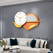 Horloge murale d'art créatif nordique - Grande horloge de décoration murale en métal de luxe 