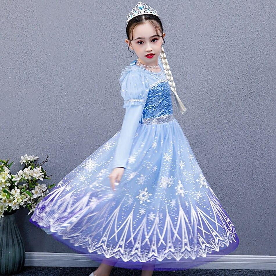 Girls Kids Long Sleeve Fall Winter Halloween Christmas Princess Dress - MomyMall