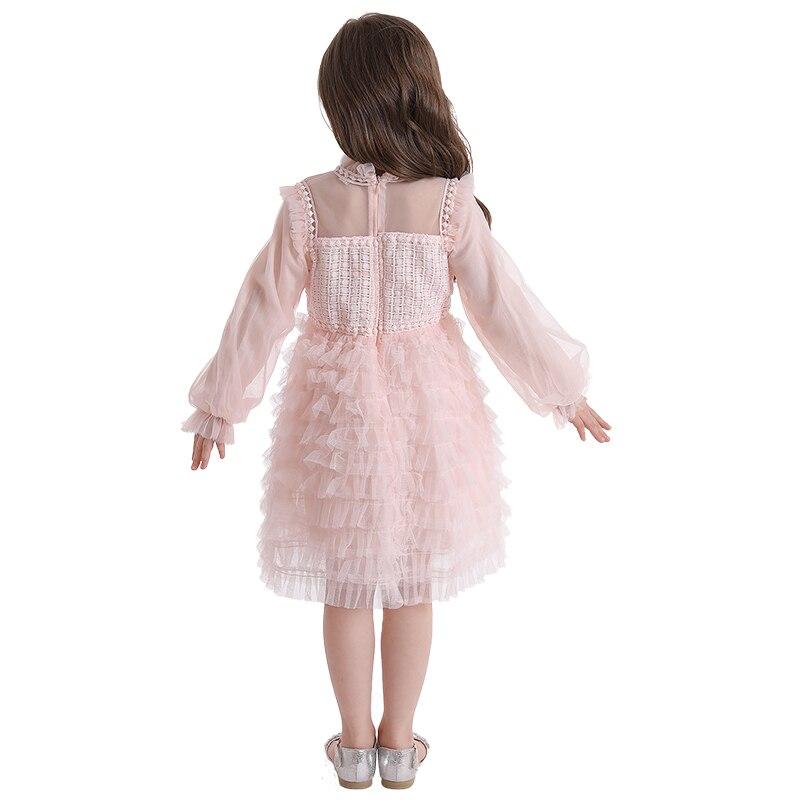 Girls Wedding Lace Long Sleeve Fairy Banquet Autumn Elegant Princess Dresses - MomyMall