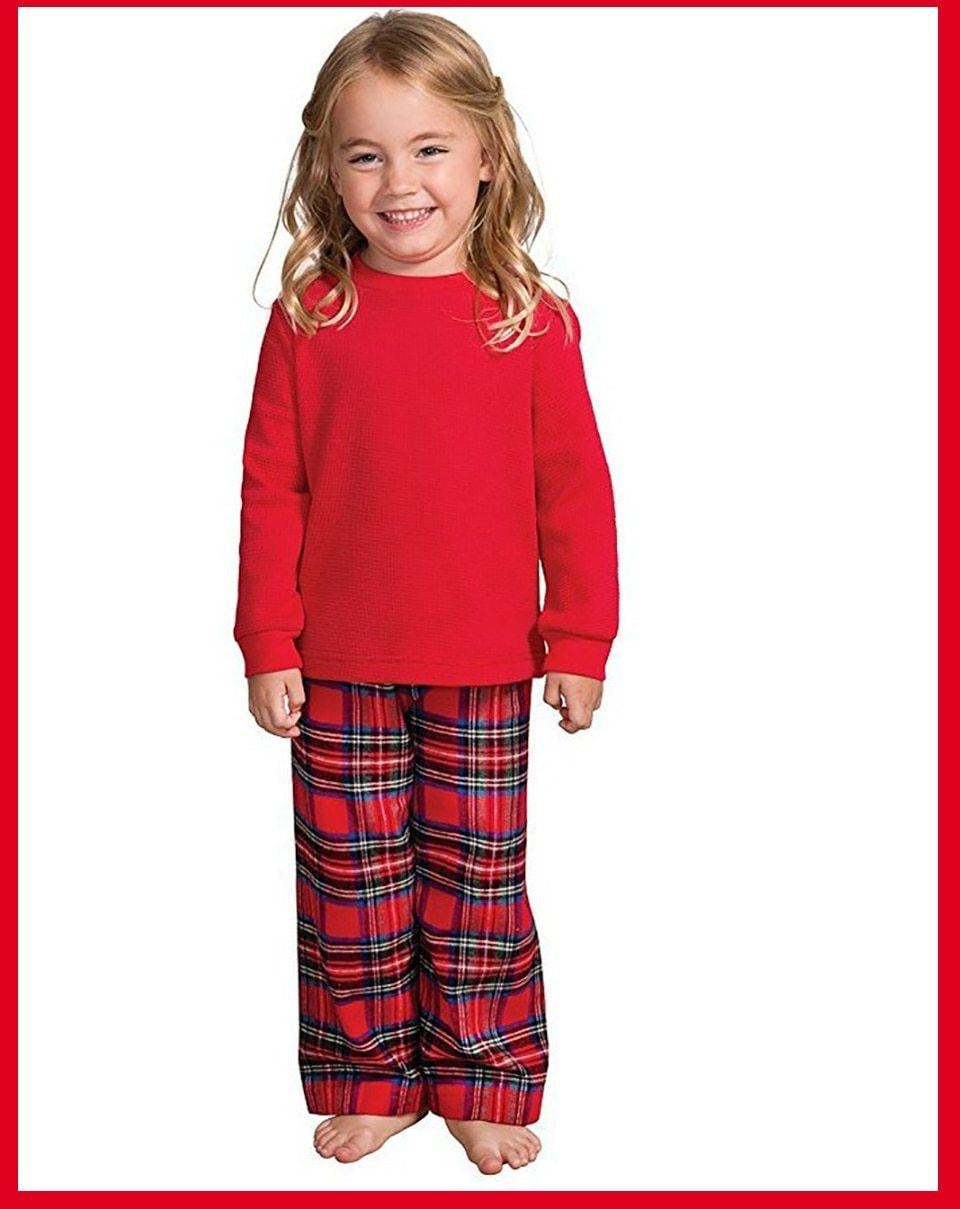 Christmas Family Matching Pajamas Red Nightwear Family Look Outfits - MomyMall