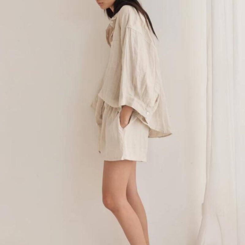 Oversized Pocket Shirt & High Waist Shorts Loungewear Co-Ord