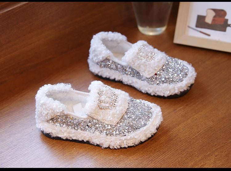 Baby Girls Hair Shoes Children Warm Princess Cotton Shoes