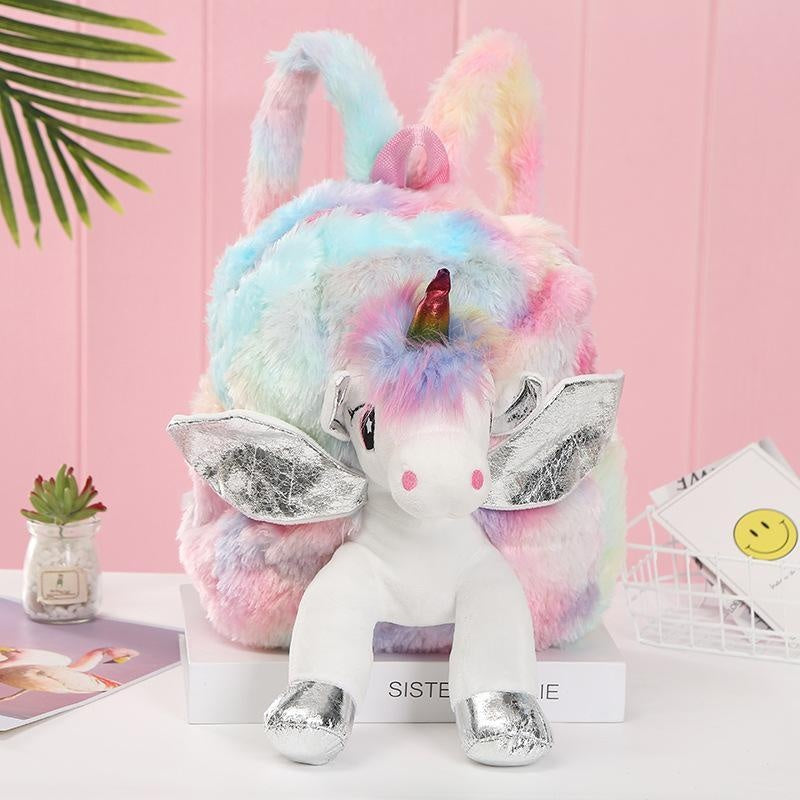 Girl Unicorn Bag 3D Zipper Toy Doll Backpack For Kidergarten - MomyMall