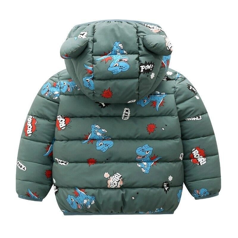 Winter Baby Toddler Animal Dinosaur Pattern Polka Dots Stars Print Coat - MomyMall