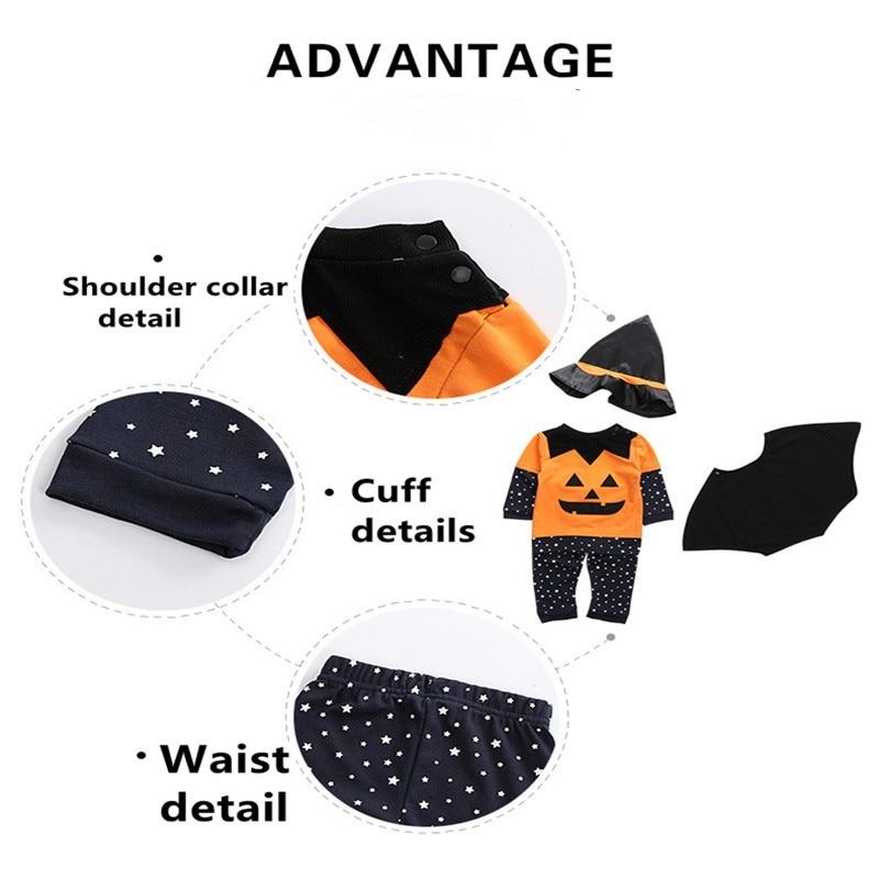 Baby Boy Girl Halloween Suit With Hats Pumpkin Clothing 3 Pcs - MomyMall