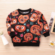 Kids Boy Shirt Long Sleeve Autumn Halloween Pumpkin Sweatshirt 2-7 Years - MomyMall