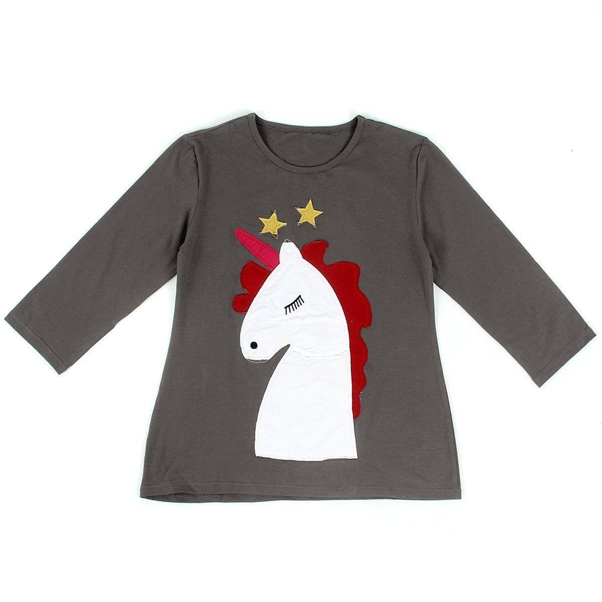 Mother & Daughter Cartoon Horse Matching Girls Cotton Dresses