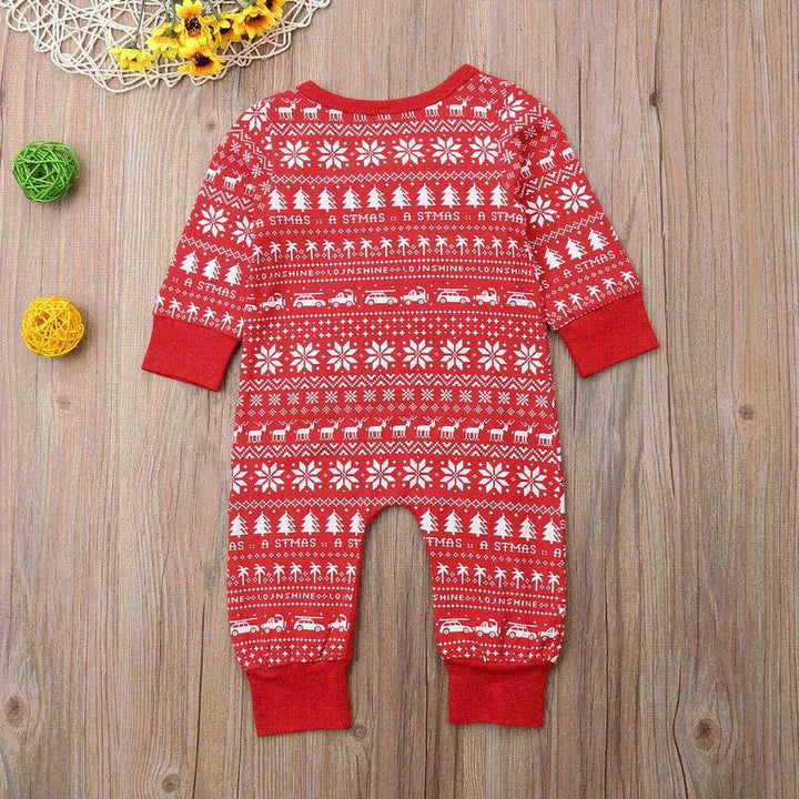 Newborn Baby Red Cotton Romper Christmas Party Clothes - MomyMall