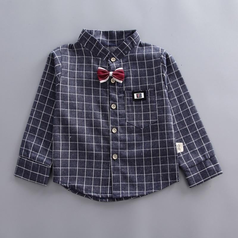 Boys Grid Gentleman Style 2pcs Outfit 1-5 Years