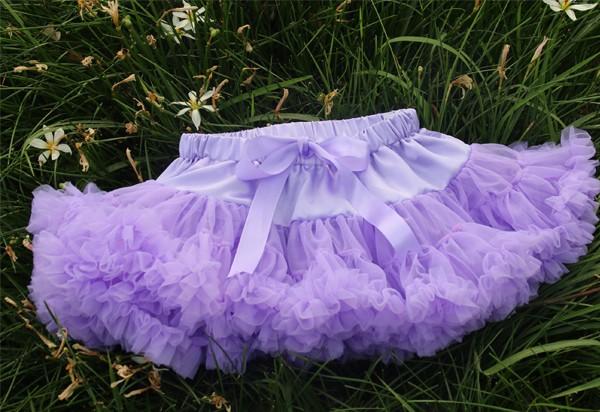 Girls Fluffy Chiffon Solid Colors Tutu Christmas Dance Skirt 2-10 Years - MomyMall