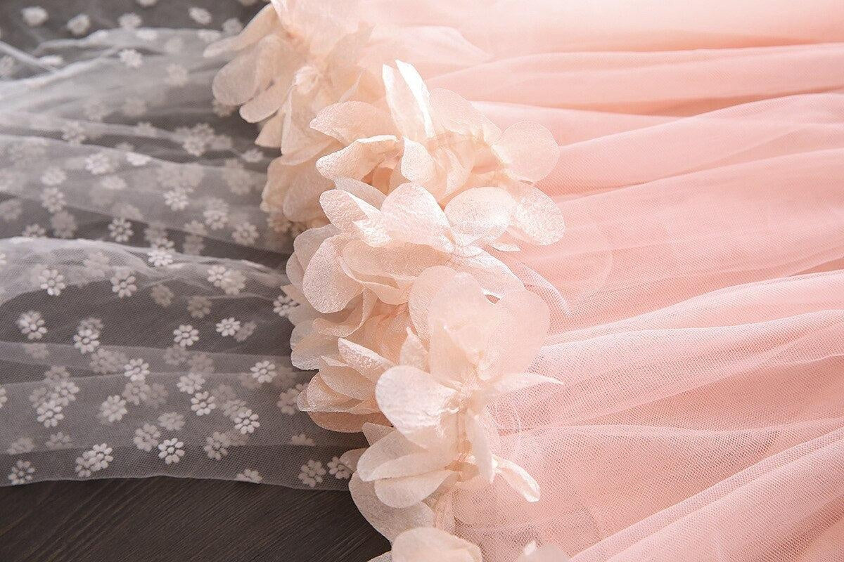 Girl Dress Petal Mesh Tutu Spring Autumn Princess Dresses 1-8 Years