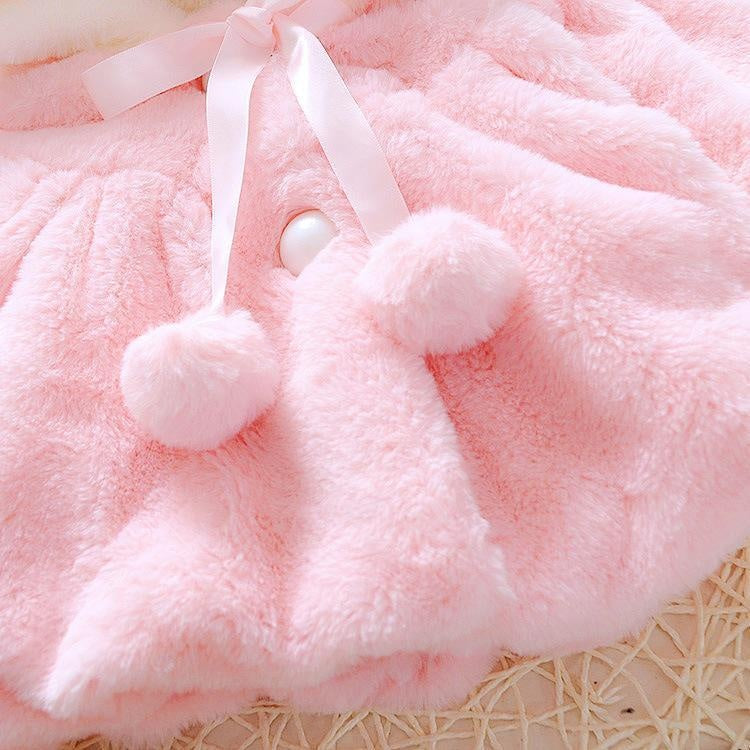 Baby Girls Winter Jackets Warm Fur Fleece Coat Jacket Hooded Outerwear